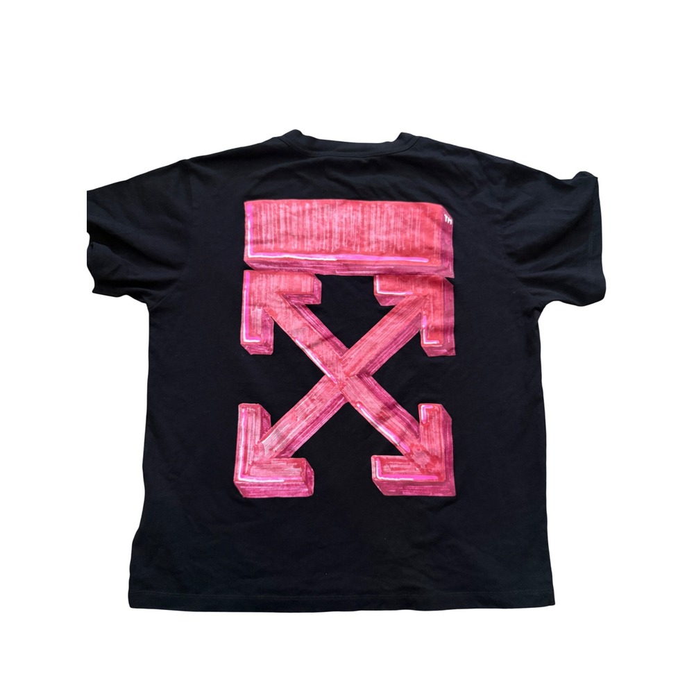 Off-White Black Pink Marker Arrows Graphic‎ T-Shirt Mens L OFWTE001B27ME SKU178